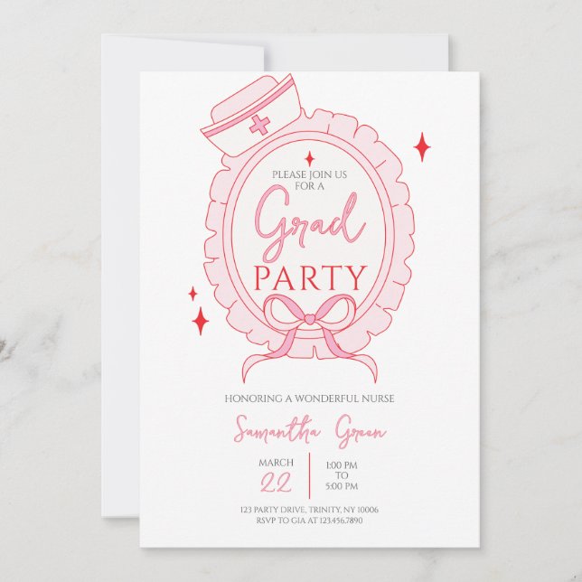Invitación Partido de Graduación de Enfermeras Rosadas (Anverso)