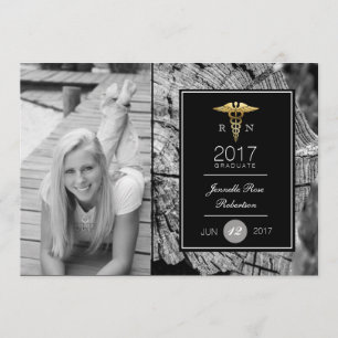 Invitación Partido de Graduación de Enfermería de Oro de moda