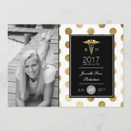 Invitación Partido de Graduación de Enfermería de Oro de moda