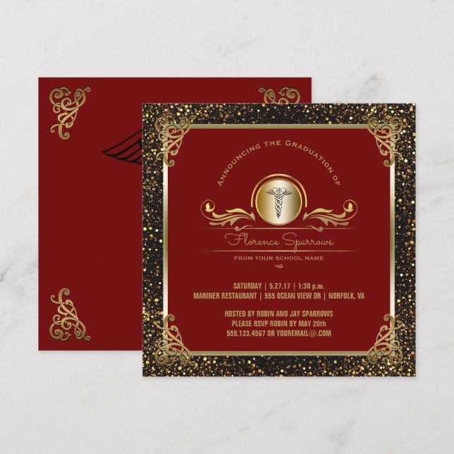 Invitación Partido de Graduación de Escuela de Enfermería| Ce (Anverso / Reverso)