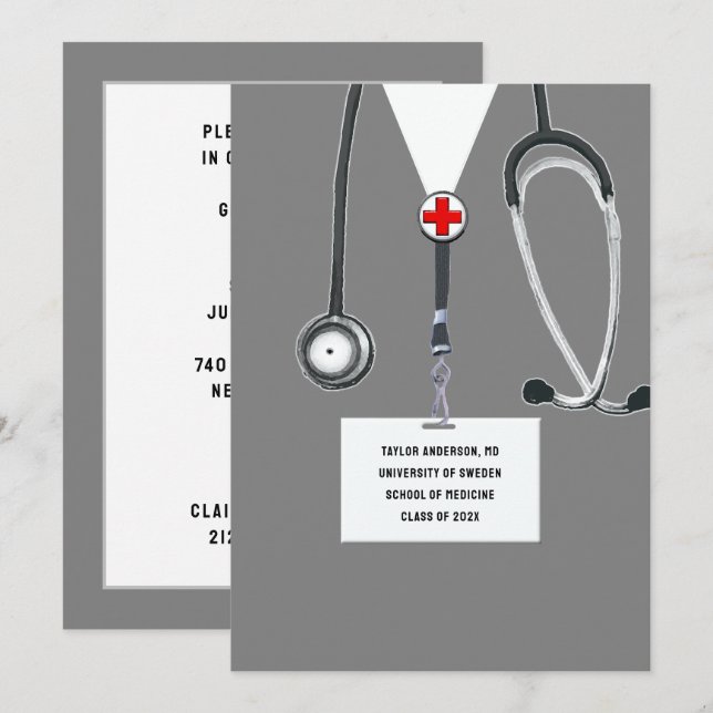 Invitación Partido de Graduación de Escuela de Medicina (Anverso / Reverso)