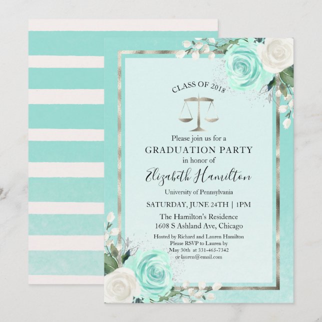 Invitación Partido de Graduación de Facultad de Derecho Flora (Anverso / Reverso)