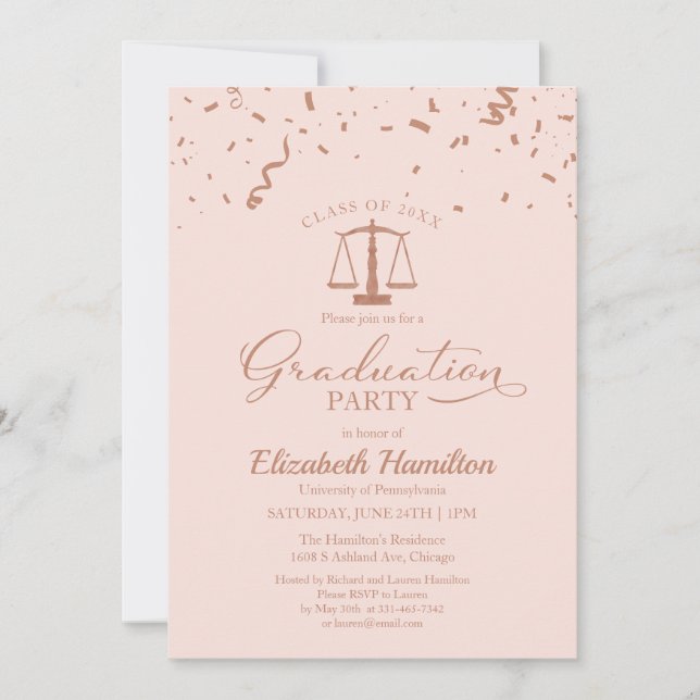 Invitación Partido de Graduación de Facultad de Derecho Rosa  (Anverso)