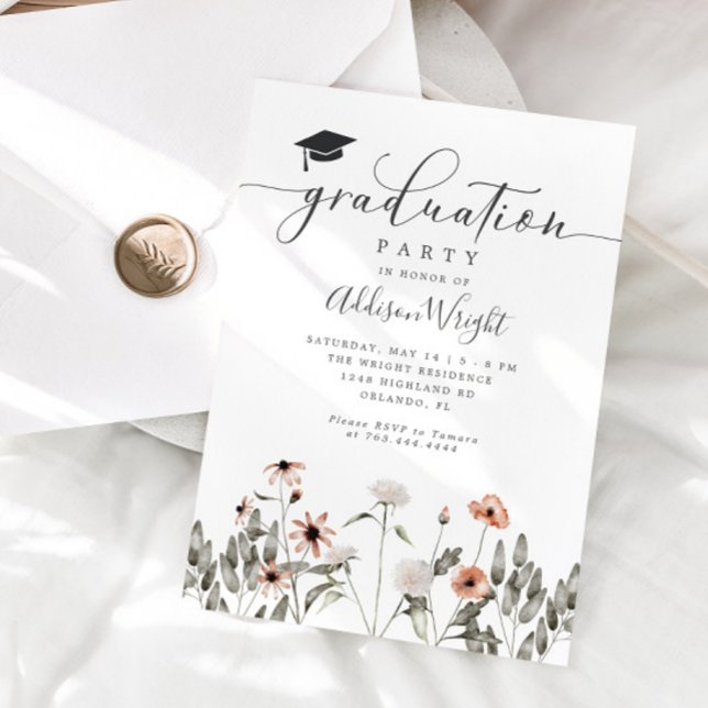 Invitación Partido de Graduación de Flor Silvestre Boho (Subido por el creador)
