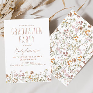 Invitación Partido de Graduación de Flor Silvestre Boho