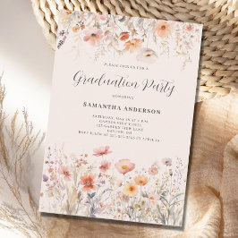 Invitación Partido de Graduación de Flor Silvestre Floral Pea