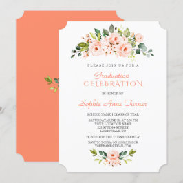 Invitación Partido de Graduación de Flores de Coral Vivo