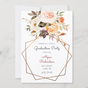 Invitación Partido de Graduación de Flores y Fotografías de C