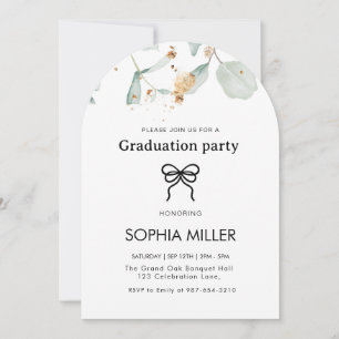Invitación Partido de Graduación de Foliage Verde Floral