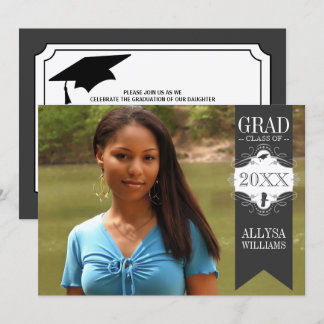 Invitación Partido de Graduación de Foto de Cinta