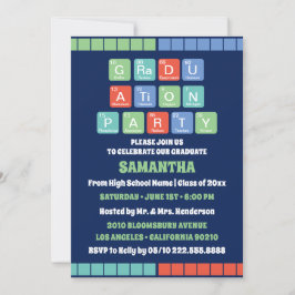 Invitación Partido de Graduación de Foto de Elementos de Tabl