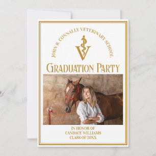 Invitación Partido de Graduación de Foto de Escuela Veterinar