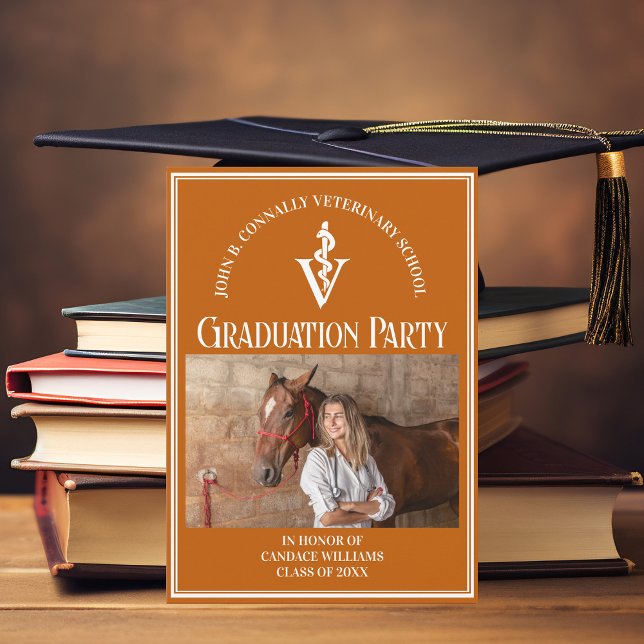 Invitación Partido de Graduación de Foto de Escuela Veterinar (Subido por el creador)