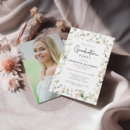 Invitación Partido de Graduación de Foto de Flor Silvestre Ro