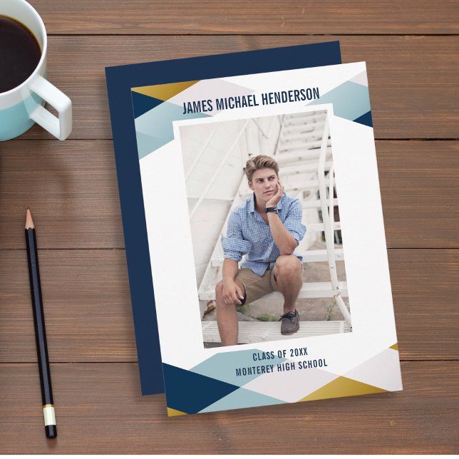 Invitación Partido de Graduación de Foto de Grado Geométrico  (Subido por el creador)