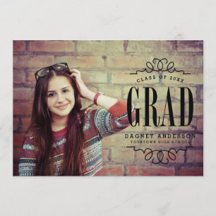 Invitación Partido de Graduación de Foto de Graduado Clásico