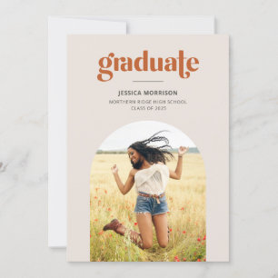 Invitación Partido de Graduación de Foto de Graduado con Arco