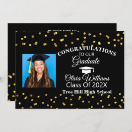 Invitación Partido de Graduación de Foto de Graduado de Confe