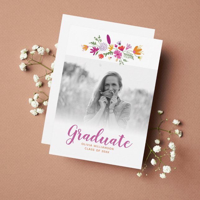 Invitación Partido de Graduación de Foto de Graduado de Flora (Subido por el creador)