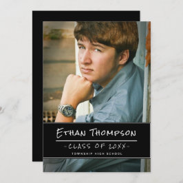 Invitación Partido de Graduación de Foto de Graduado de Guy C