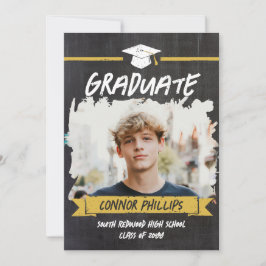 Invitación Partido de Graduación de Foto de Guay Chalk amaril