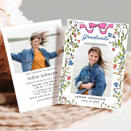 Invitación Partido de Graduación de FOTO de la cinta de vaca 