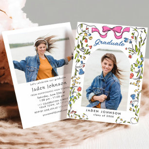 Invitación Partido de Graduación de FOTO de la cinta de vaca