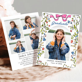 Invitación Partido de Graduación de FOTO de la cinta de vaca 