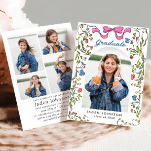 Invitación Partido de Graduación de FOTO de la cinta de vaca
