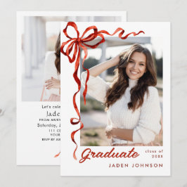 Invitación Partido de Graduación de FOTO de la cinta roja de