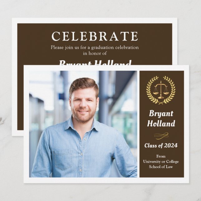 Invitación Partido de Graduación de Foto de la Facultad de De (Anverso / Reverso)