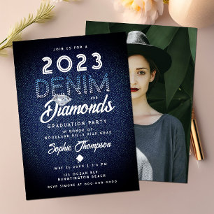 Invitación Partido de Graduación de Foto de Moda Moderna Deni