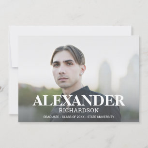 Invitación Partido de Graduación de Foto de Nombre de Mod