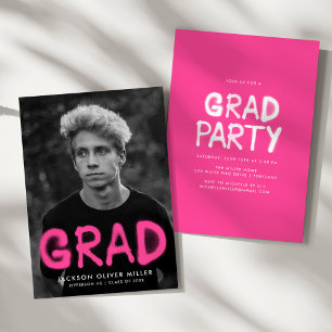Invitación Partido de Graduación de Foto de Paint Spray Paint