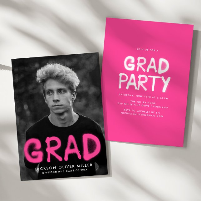 Invitación Partido de Graduación de Foto de Paint Spray Paint (Subido por el creador)