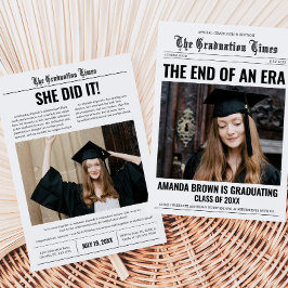 Invitación Partido de Graduación de Foto de Periódico de Grad