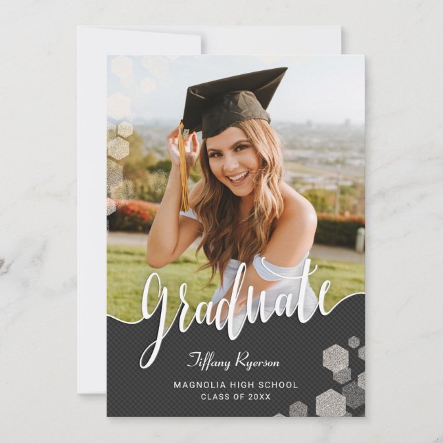 Invitación Partido de Graduación de Foto de Script (Anverso)