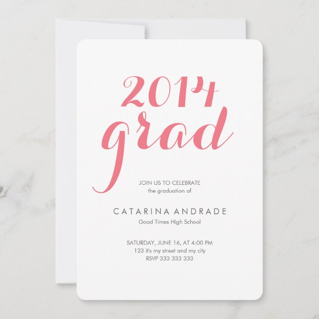 Invitación Partido de Graduación de Foto de Secundaria 2014 (Anverso)