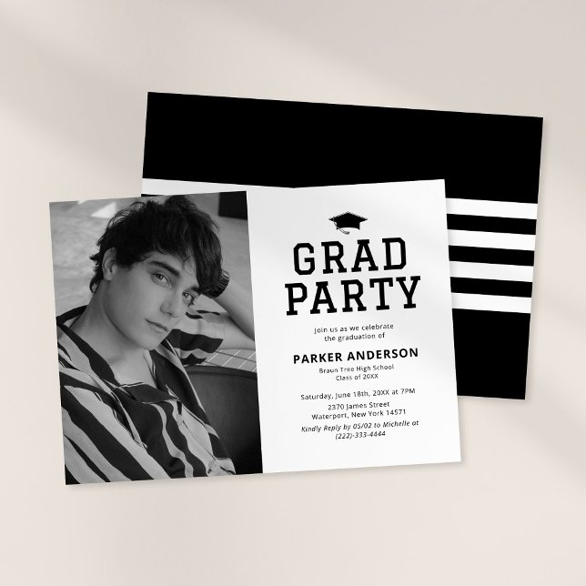 Invitación Partido de Graduación de Foto de Varsidad Blanca N (Subido por el creador)