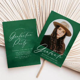 Invitación Partido de Graduación de Foto del Arco de Acuarela