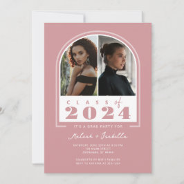 Invitación Partido de Graduación de Foto del Arco Retro Blanc