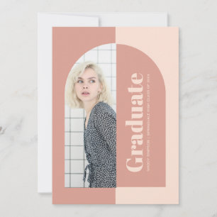 Invitación Partido de Graduación de Foto del Arco Rosa minima
