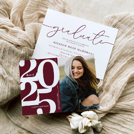 Invitación Partido de Graduación de Foto en Borgoña 2025