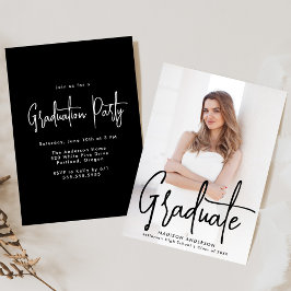 Invitación Partido de Graduación de Foto Escrita a Mano con G