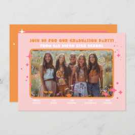 Invitación Partido de Graduación de Foto Hippie Conjunto 5 pe