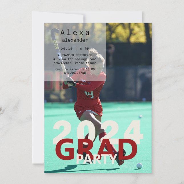 Invitación Partido de Graduación de Foto Lacrosse 2024 (Anverso)
