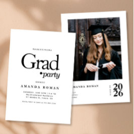 Invitación Partido de Graduación de Foto minimalista