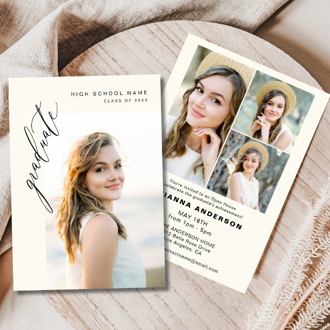 Invitación Partido de Graduación de Foto Minimalista Neutral  (Subido por el creador)