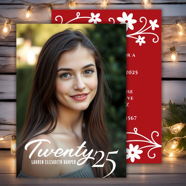 Invitación Partido de Graduación de Foto Personalizado de Año (Graduation Year Custom Photo Graduation Party Invitation)