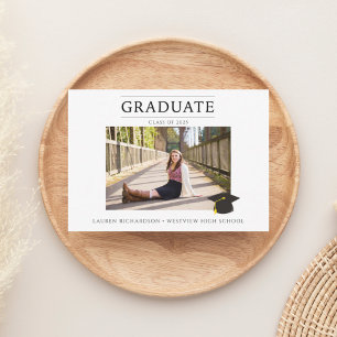 Invitación Partido de Graduación de Foto Presupuestaria Blanc